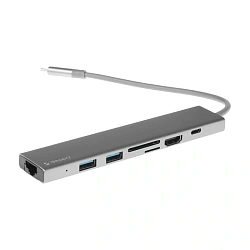 Адаптер-разветвитель для компьютера Deppa USB-C (7в1) графитовый