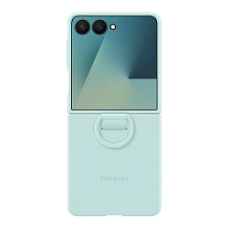 Клип-кейс (накладка) Samsung Silicone Case with Ring для Samsung Galaxy Z Flip 7 силикон, поликарбонат, мятный