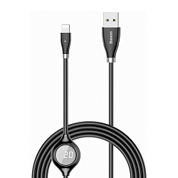 Дата-кабель Baseus Big Eye Digital Display Lightning 1.2 м, чёрный