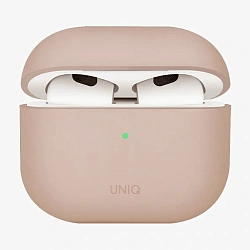 Кобура UNIQ Lino для Apple AirPods 4 поликарбонат, силикон, розовый