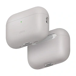 Кобура UNIQ Lino для Apple AirPods Pro 3 поликарбонат, силикон, бежевый