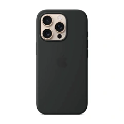 Клип-кейс (накладка) Silicone Case MagSafe для Apple iPhone 16 Pro силикон, чёрный