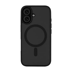 Клип-кейс (накладка) uBear Cloud Mag Case для Apple iPhone 16 Plus полиуретан, поликарбонат, затемнённый с чёрной рамкой