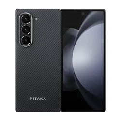 Клип-кейс (накладка) Pitaka MagEZ Case 5 для Samsung Galaxy Z Fold 6 кевлар (арамид), чёрно-серый (узкая полоска)