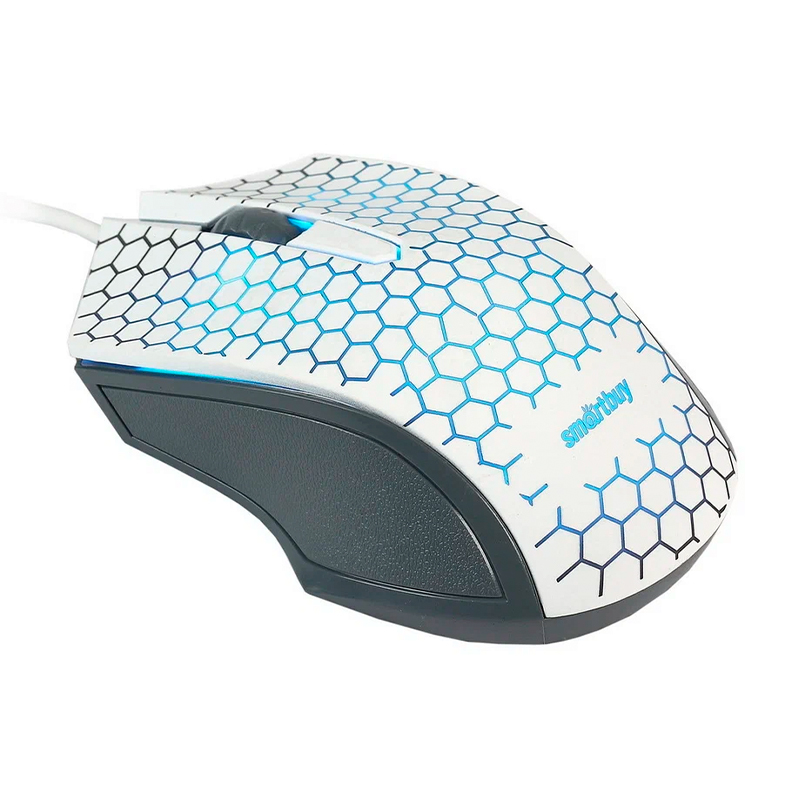 Мышь проводная SmartBuy One SBM-334-W, серый с белым - 2