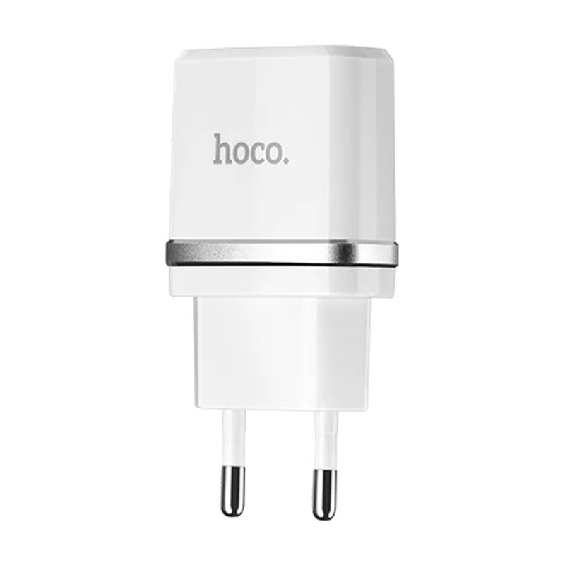 Сетевое зарядное устройство + кабель Lightning Hoco C12A 12 Вт, белый - 1