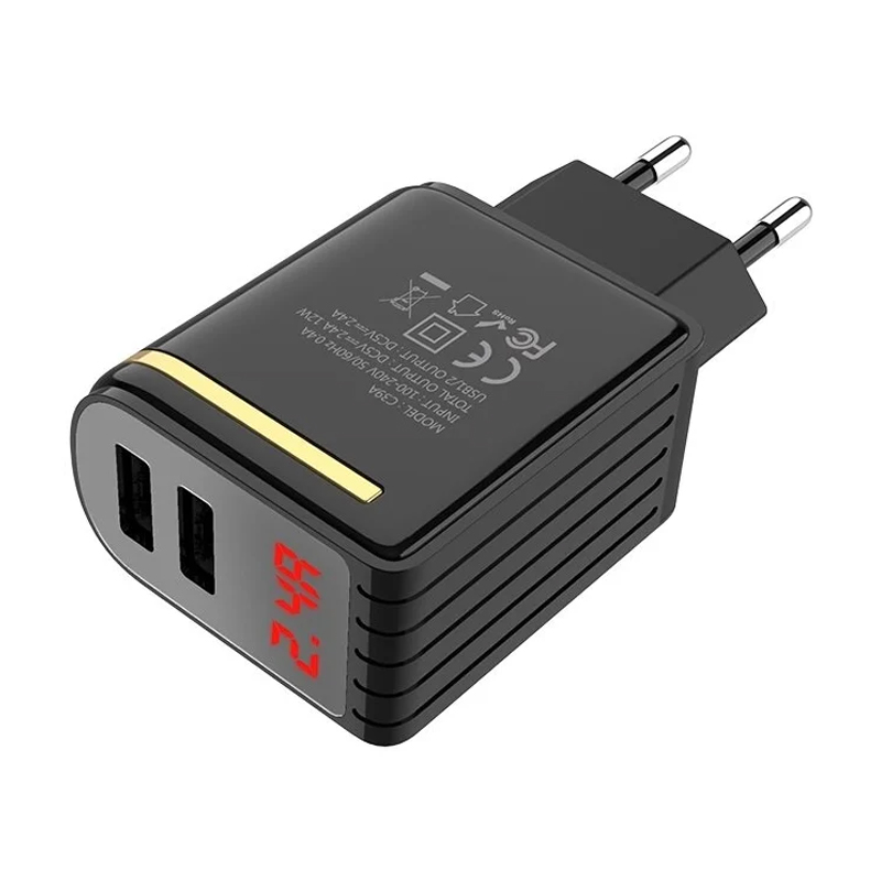 Сетевое зарядное устройство Hoco C39A 12 Вт, чёрный - 2