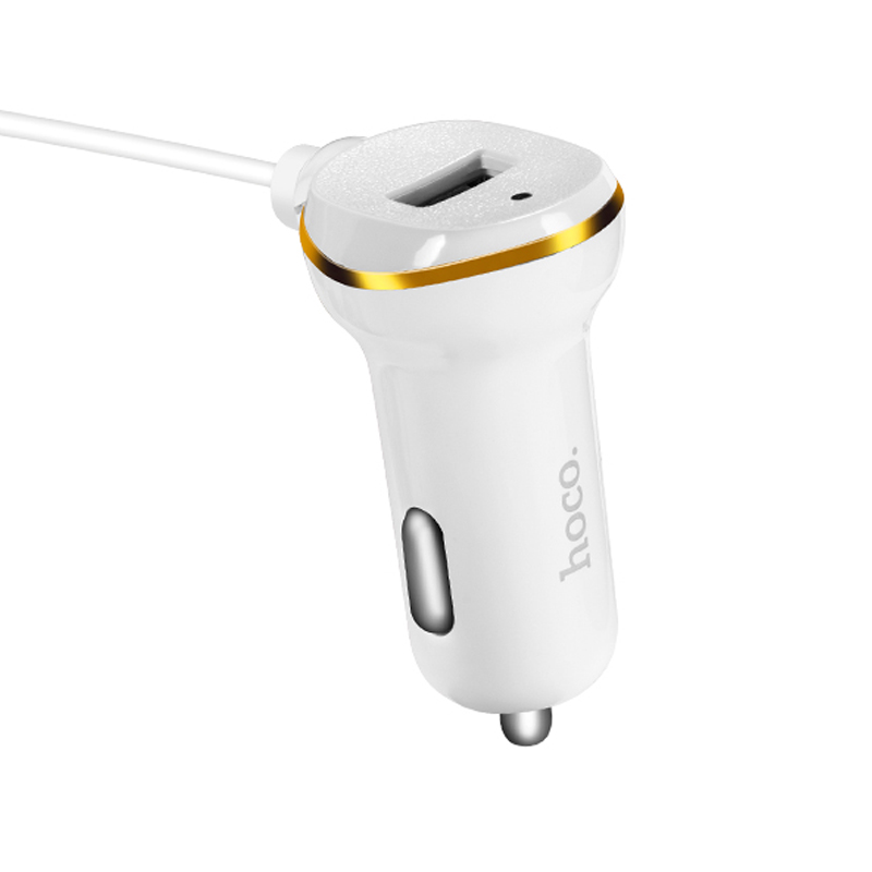 Автомобильное зарядное устройство + кабель Lightning Hoco Z14 18 Вт, белый - 3