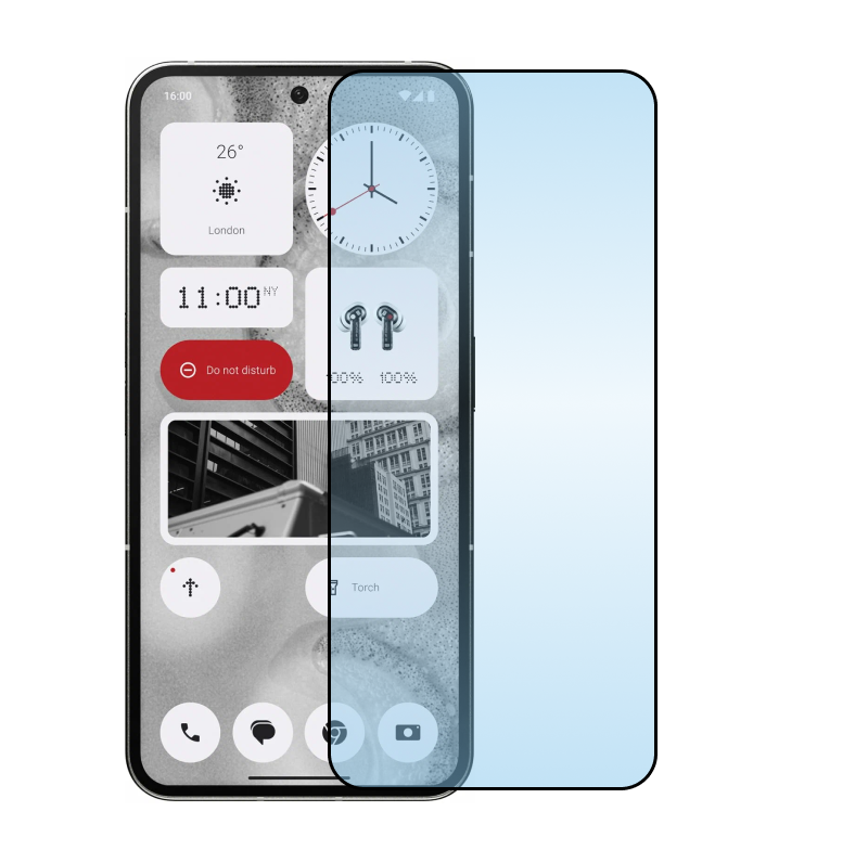 Защитное стекло 3D Premium для Nothing Phone 2, черная рамка - 1