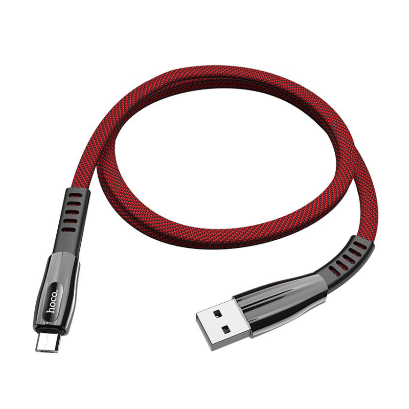 Дата-кабель Hoco U70 Micro 1.2 м, красный с чёрным - 1