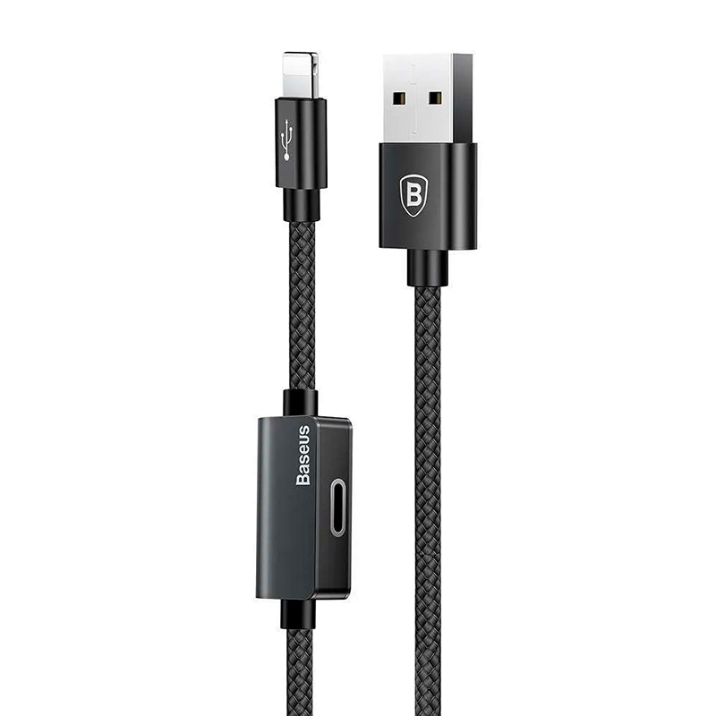 Дата-кабель Baseus Music Series Lightning+Lightning 1 м, чёрный - 2
