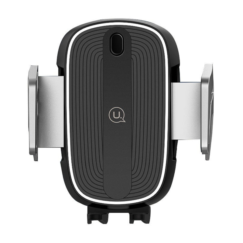 Автомобильный держатель Usams US-CD 100 с беспроводной зарядкой (зажим), чёрный - 2