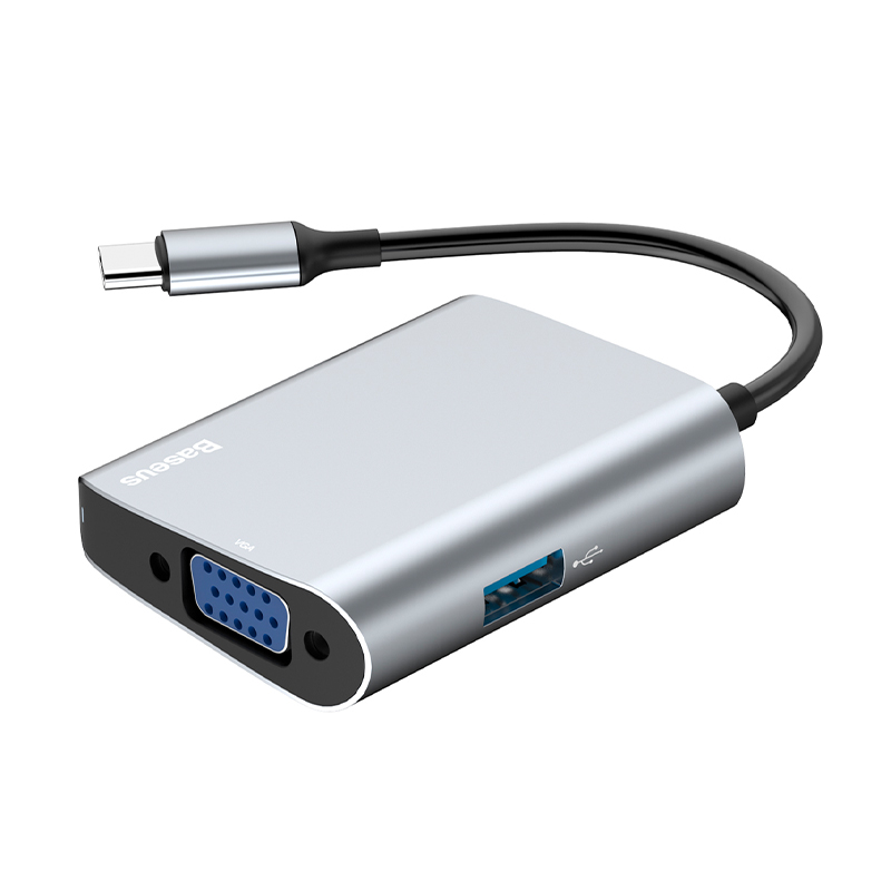 Адаптер-разветвитель для компьютера Baseus Enjoyment Series (2в1), серый - 3