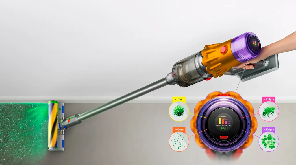 Беспроводной пылесос Dyson V12 Detect Slim Absolute никель, жёлтый (SV46) - 2