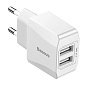 Сетевое зарядное устройство Baseus Mini Dual-U 12 Вт, белый