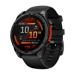 Умные часы Garmin Fenix 8 47 mm Amoled серый (чёрный ремешок)