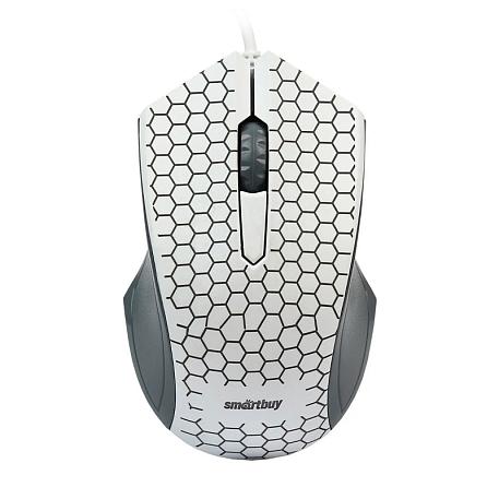Мышь проводная SmartBuy One SBM-334-W, серый с белым - 1