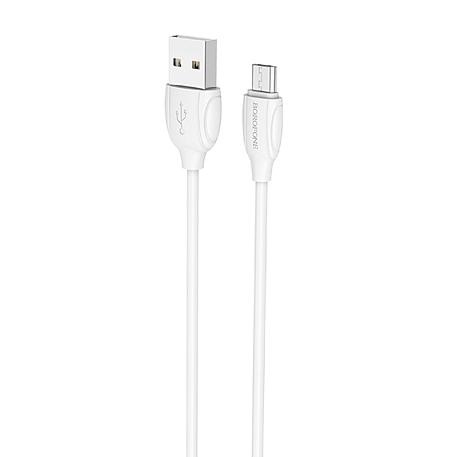 Сетевое зарядное устройство + кабель Micro Borofone BA19A 5 Вт, белый - 3