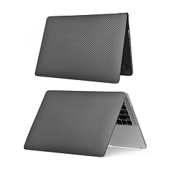 Клип-кейс (накладка) WIWU iKavlar для Apple MacBook Air 13" (2022 - 2025) полипропилен, чёрно-серый (полоска)