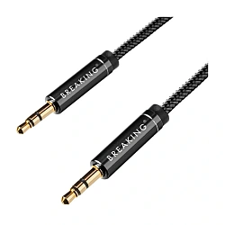 Аудиокабель Breaking Nylon Series 3.5mm mini jack - 3.5mm mini jack 1 м, чёрный
