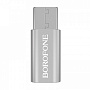 Адаптер-переходник Borofone BV5 (Micro USB to Lightning), серебристый