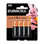 Батарейка Duracell Basic AA LR6-4BL, 4шт 
