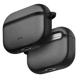 Кобура UNIQ Veren для Apple AirPods Pro 3 поликарбонат, силикон, затемнённый с чёрной рамкой
