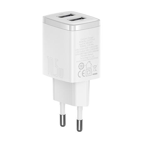 Сетевое зарядное устройство Baseus Compact Dual U 10.5 Вт - 3
