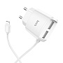 Сетевое зарядное устройство + кабель Lightning Hoco C59A 10 Вт, белый - 1