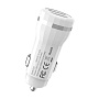 Автомобильное зарядное устройство + кабель Lightning Hoco Z27 12 Вт, белый