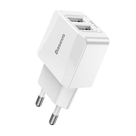 Сетевое зарядное устройство Baseus Mini Dual-U 12 Вт, белый - 2