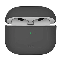 Кобура UNIQ Lino для Apple AirPods 4 поликарбонат, силикон, серый