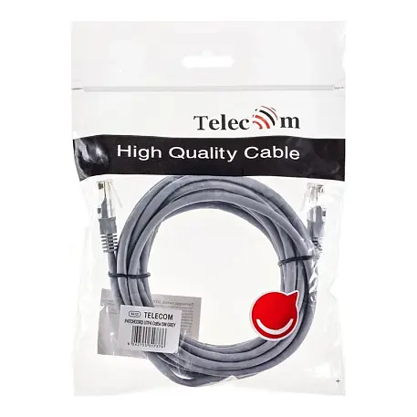 Патч-корд Telecom 5e RJ45 - RJ45 5 м, серый - 4