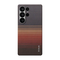 Клип-кейс (накладка) Pitaka Tactile Woven Case для Samsung Galaxy S25 Ultra кевлар (арамид), "закат"