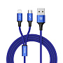 Дата-кабель Baseus Rapid Series Lightning+Micro 1.2 м, синий - 1