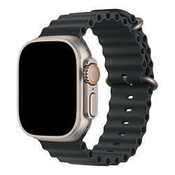 Ремешок Apple Ocean Band для Apple Watch 44 / 45 / 46 / 49mm фторэластомер Black Natural Titanium (One Size)