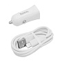 Автомобильное зарядное устройство + кабель Lightning Hoco Z12 12 Вт, белый