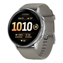 Умные часы Garmin Venu 4 45mm серебристый (серый ремешок)