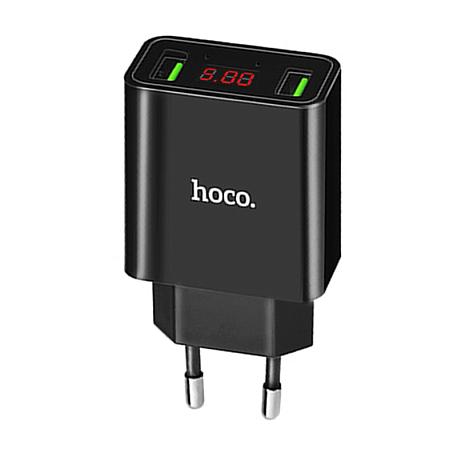Сетевое зарядное устройство Hoco C25A с индикатором 12 Вт, чёрный - 1