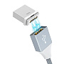 Дата-кабель Hoco U40B Magnetic Lightning 1 м, серый