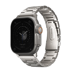 Блочный браслет UNIQ Osta для Apple Watch 44 / 45 / 46 / 49mm сталь серебристый