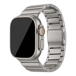 Блочный браслет uBear Grade для Apple Watch 46 / 49mm титан "натуральный титан"