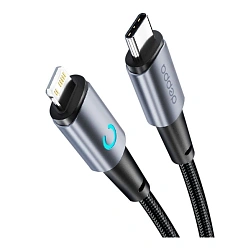 Дата-кабель Deppa Moon Cable Type-C to Lightning 1.2 м, чёрный