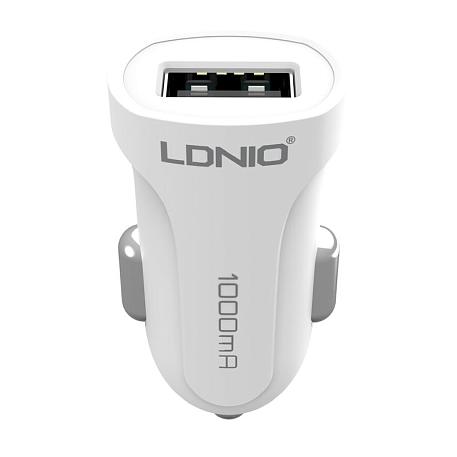 Автомобильное зарядное устройство + кабель Lightning Ldnio DL-C17 5 Вт, белый - 1