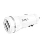 Автомобильное зарядное устройство + кабель Lightning Hoco Z27 12 Вт, белый