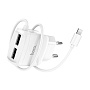 Сетевое зарядное устройство + кабель Lightning Hoco C59A 10 Вт, белый - 1