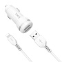 Автомобильное зарядное устройство + кабель Lightning Hoco Z27 12 Вт, белый
