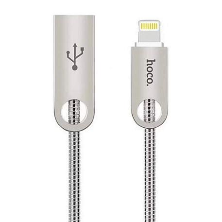 Дата-кабель Hoco U8 Lightning 1 м, серебристый - 1